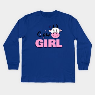 I AM A Cow Girl Cow Lover - Funny Cow Quotes Kids Long Sleeve T-Shirt